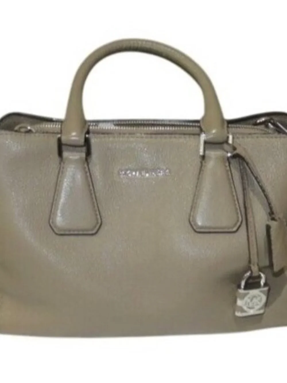 Michael Kors Tan Pebbled Leather Tote Crossbody Handbag Satchel with lock